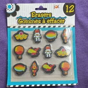 Jot Space-Themed Erasers - Multicolor
